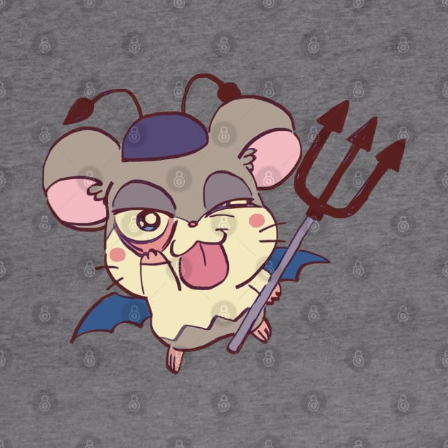 cute pastel trickster devil hamster spat / hamham heartbreak by mudwizard